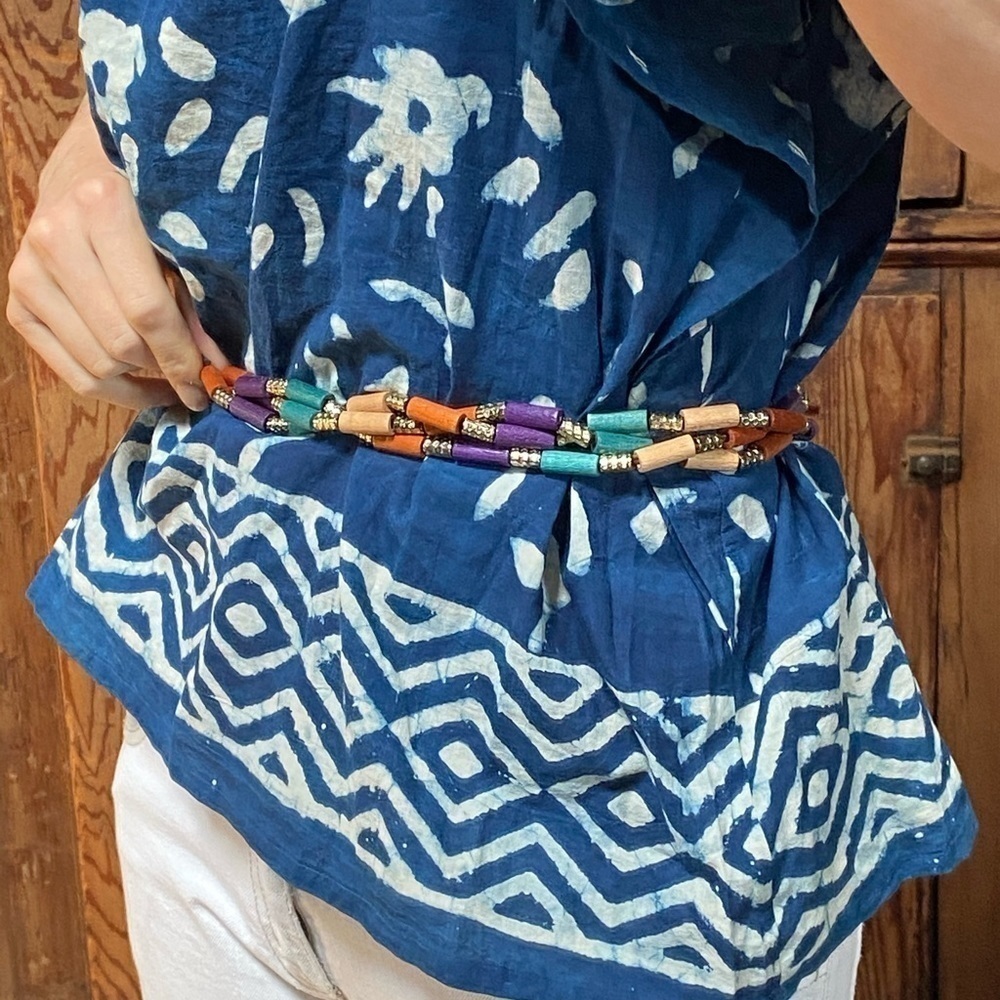 Vintage Colorful Beaded String Belt